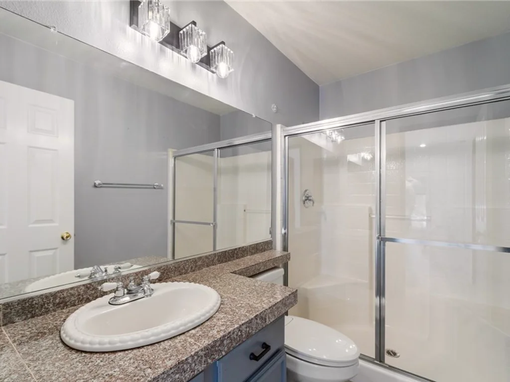 Clean, bright bathroom